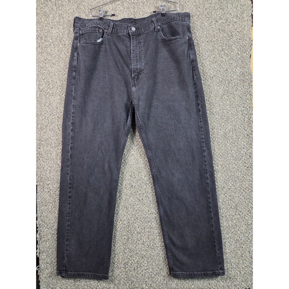 Levi's 505 Regular Fit Jeans Mens 42x30 Black Straight Leg Denim 00505-2912